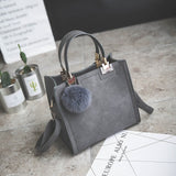 WANGKA handbag women shoulder bag luxury handbags women bags designer High-grade Scrub leather messenger bag Hairball women bag
