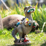 Dinosaurus met Tuinkabouters - Een Fantastisch Standbeeld