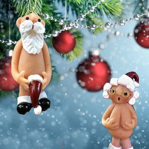 Hilarische Kerst-Decoraties - Kerstman en Kerstvrouw Set